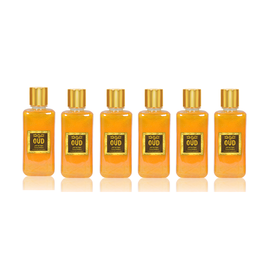 6-Pack Shower Gel Amber Oud 300ml by Oudlux