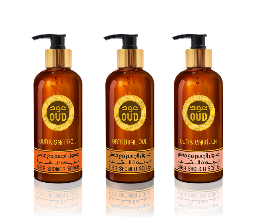 Premium Oud Shea Shower Scrub 300ml Collection by Oudlux